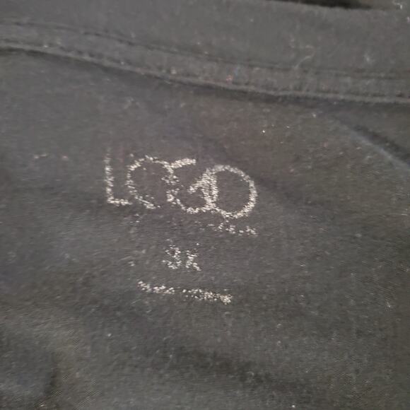 Logo Lori Goldstein V-Neck Tunic Top Sz 3X Asymmetrical Pockets Lagenlook Black - Picture 5 of 9